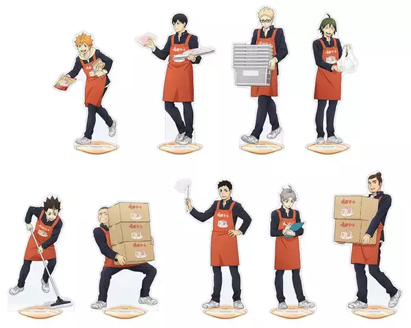 「「ハイキュー!!」日向・影山・月島ら烏野メンバーが“嶋田マート”で職業体験!? 描き下ろしビジュのアクスタ&カードほか新グッズ登場」の画像