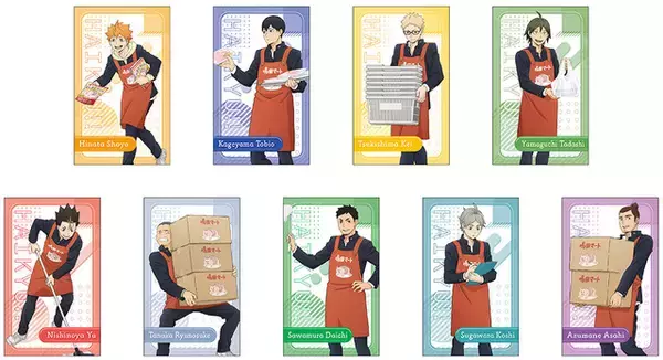 「「ハイキュー!!」日向・影山・月島ら烏野メンバーが“嶋田マート”で職業体験!? 描き下ろしビジュのアクスタ&カードほか新グッズ登場」の画像