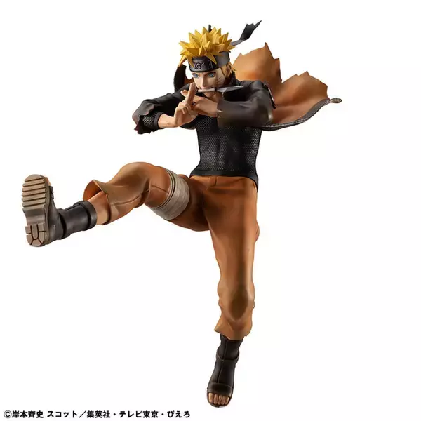 「“まっすぐ自分の言葉は曲げねぇ。それが俺の忍道だ。”「NARUTO -ナルト-」忍界大戦編のナルトが再び登場！ 印を結びながら落下するイメージで風を感じられるポージング」の画像