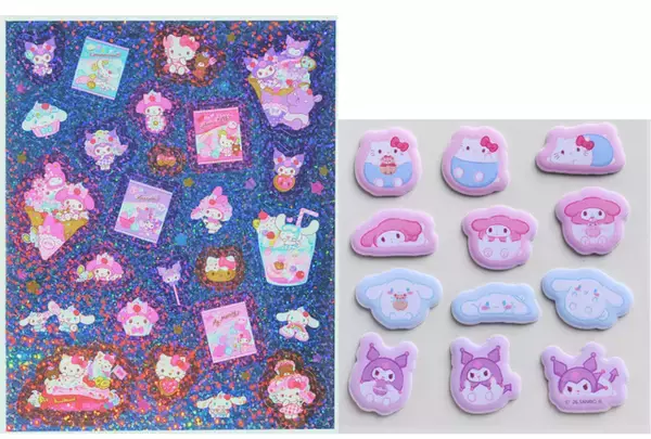 「「サンリオ」キティやシナモンのぷっくりやキラキラシール♪ 「らぶキャラvol.57」が予約受付中！」の画像