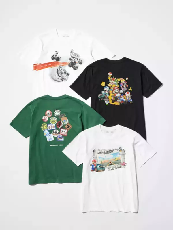 「「マリオカート」×ユニクロ「UT」初コレクションが登場☆ マリオ、ルイージ、クッパたちが鮮やかにレースするデザインに注目」の画像