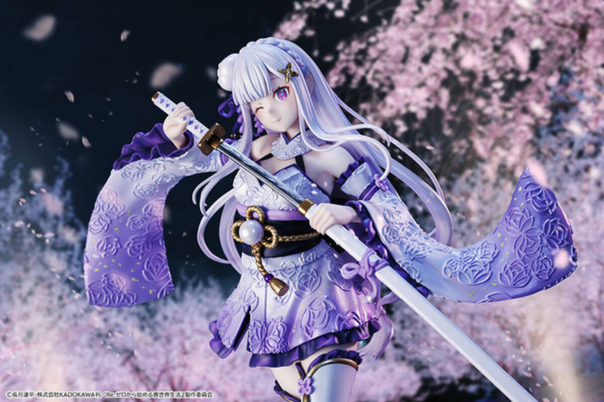 リゼロ」エミリアがオリジナル和装衣装でフィギュア化！ 鮮やかな 