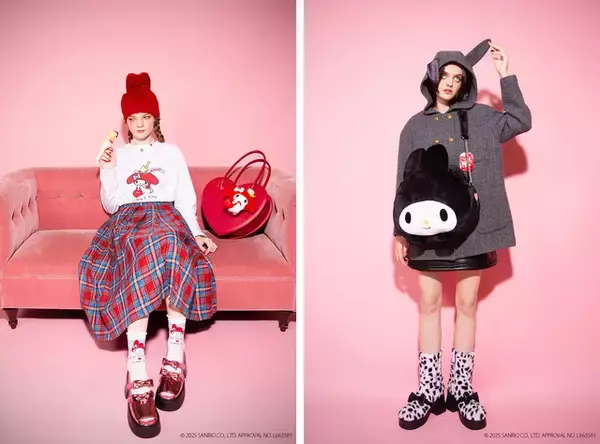「「サンリオ」マイメロ＆クロミの、ガーリーワンピやユニセックスシャツ、お顔バッグも！豊富な全30型で「MILK」コラボ」の画像