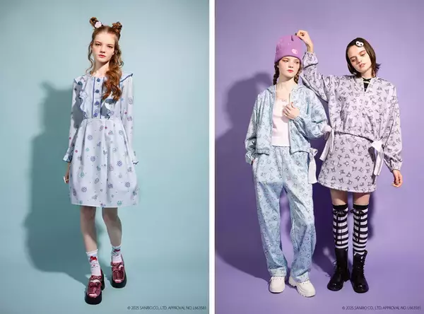 「「サンリオ」マイメロ＆クロミの、ガーリーワンピやユニセックスシャツ、お顔バッグも！豊富な全30型で「MILK」コラボ」の画像