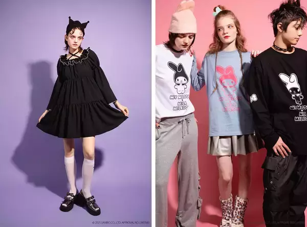 「「サンリオ」マイメロ＆クロミの、ガーリーワンピやユニセックスシャツ、お顔バッグも！豊富な全30型で「MILK」コラボ」の画像