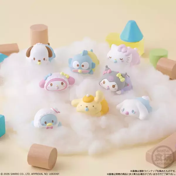 「サンリオ」キティやポムポムプリン、シナモンたちがベビーverでやわらかソフビ化♪食玩「もっちりころりん♪」登場