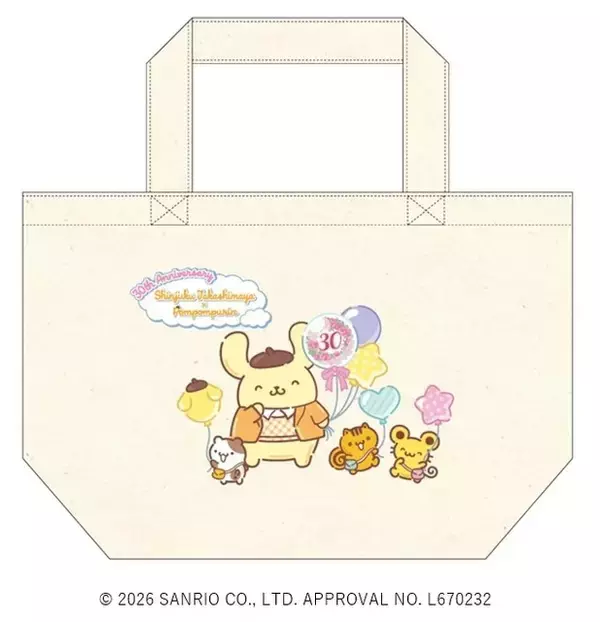 「「サンリオ」ポムポムプリンが“新宿タカシマヤ”でお買い物♪ コラボ限定ショッパーはファン必携！30周年記念コラボ企画がスタート【5月8日～】」の画像