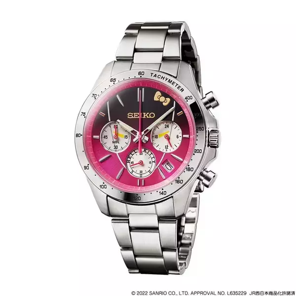 「「サンリオ」“ハローキティ新幹線”をイメージ♪ インデックスのリボンがかわいい5000点限定の腕時計が登場」の画像