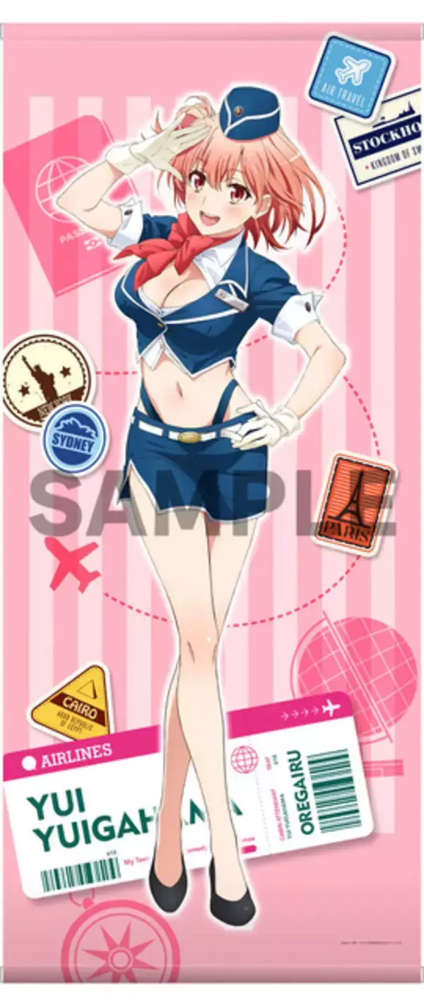 「ヘソ出しルックにドキドキ☆「俺ガイル」雪乃、結衣、いろは、小町がCA風コス衣装で登場♪」の画像