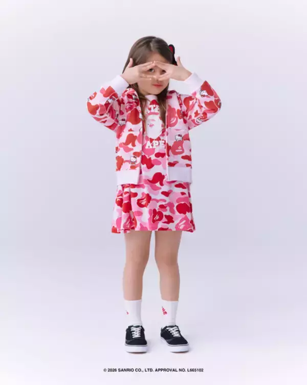 「クロミ＆ハローキティが「BAPE」とコラボ！世界観が交差するキュートなコレクション展開」の画像