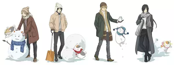 「「夏目友人帳」夏目や田沼、名取、的場たちがニャンコ先生と雪遊び♪新作グッズ登場&アニメイトでフェア開催」の画像