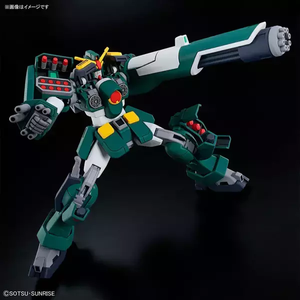 「機動新世紀ガンダムX」より「ガンダムレオパルド」のHGガンプラが抽選販売受付中！ インナーアームガトリングの変形と、左腕との合体・収納ギミックが再現