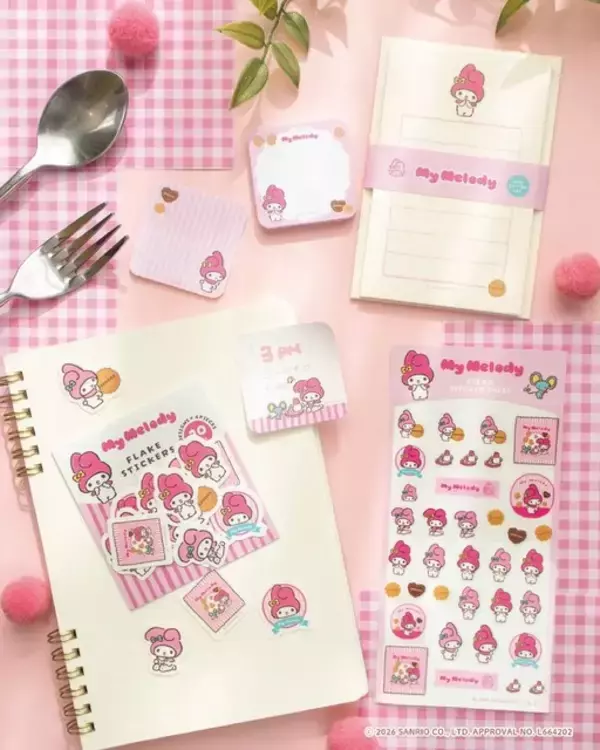 「レトロ可愛い♪キティ、シナモロール、パティ＆ジミーらがお菓子モチーフの文具に！新登場」の画像