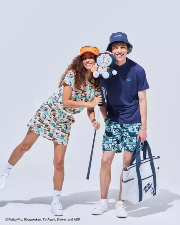 「「ドラえもん」とゴルフへGO♪ ヘッドカバー、総柄ポロシャツ、保冷バッグなど登場☆お出かけにも便利【Jack Bunny!!スペシャルコレクション】」の画像