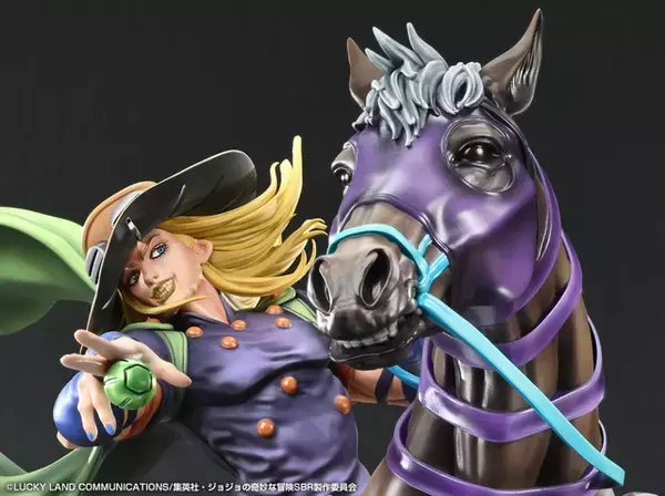 ピザ・モッツァレラ♪「ジョジョ」ジャイロ・ツェペリ＆愛馬ヴァルキリーが大型スタチュー化☆ 全高約31センチ！