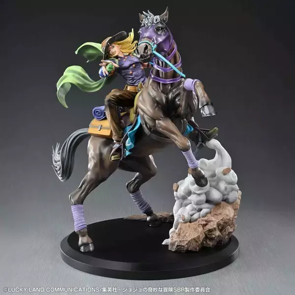 「ピザ・モッツァレラ♪「ジョジョ」ジャイロ・ツェペリ＆愛馬ヴァルキリーが大型スタチュー化☆ 全高約31センチ！」の画像