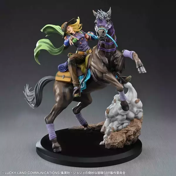 「ピザ・モッツァレラ♪「ジョジョ」ジャイロ・ツェペリ＆愛馬ヴァルキリーが大型スタチュー化☆ 全高約31センチ！」の画像