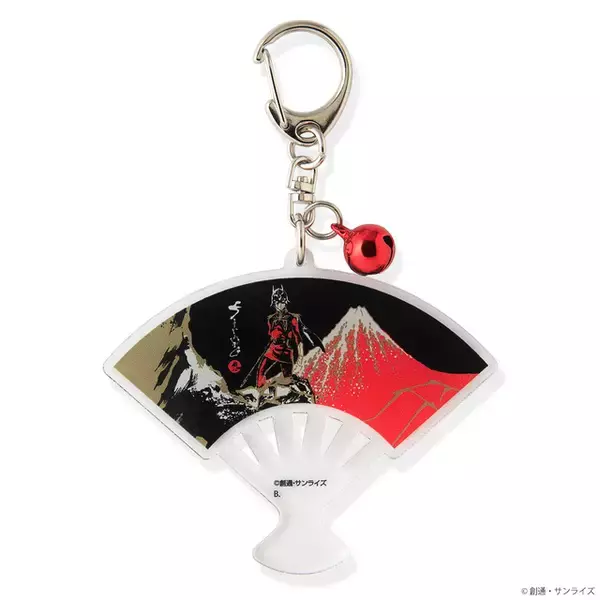 「シャア×富士山の異色コラボ！ 「ガンダム」赤富士をバックした筆絵タッチが印象的！ 静岡限定デザインのTシャツ、アクリルキーホルダーが発売」の画像