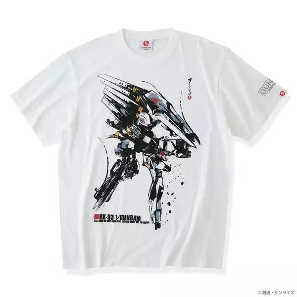 νガンダム、ディジェ、百式などを筆絵タッチで表現！ 「ガンプラ」BOXアートを取り入れたTシャツ登場！ アムロ、シャアの歴代搭乗機を振り返れるラインナップ