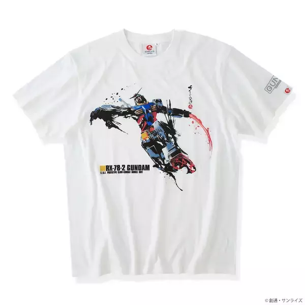 「νガンダム、ディジェ、百式などを筆絵タッチで表現！ 「ガンプラ」BOXアートを取り入れたTシャツ登場！ アムロ、シャアの歴代搭乗機を振り返れるラインナップ」の画像