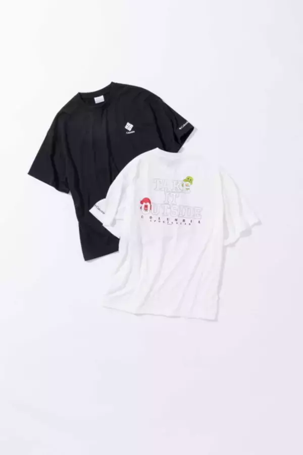 「ガチャピン＆ムックがキャンプを楽しむデザインが可愛すぎる♪「ガチャピン・ムック みんなともだちの日」にちなんだコロンビアとのコラボTが登場！」の画像