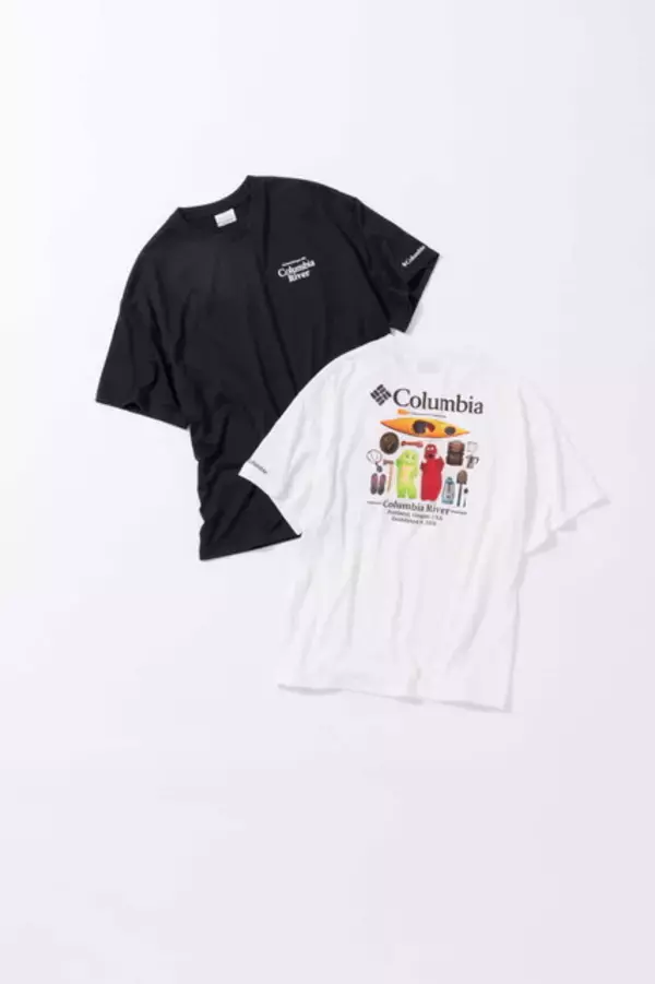 「ガチャピン＆ムックがキャンプを楽しむデザインが可愛すぎる♪「ガチャピン・ムック みんなともだちの日」にちなんだコロンビアとのコラボTが登場！」の画像