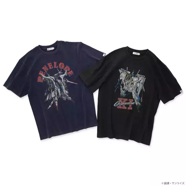 「Ξガンダムとペーネロペーのヴィンテージ感がたまらない…！ 「ガンダム 閃光のハサウェイ キルケーの魔女」よりモビルスーツ柄Tシャツが登場」の画像