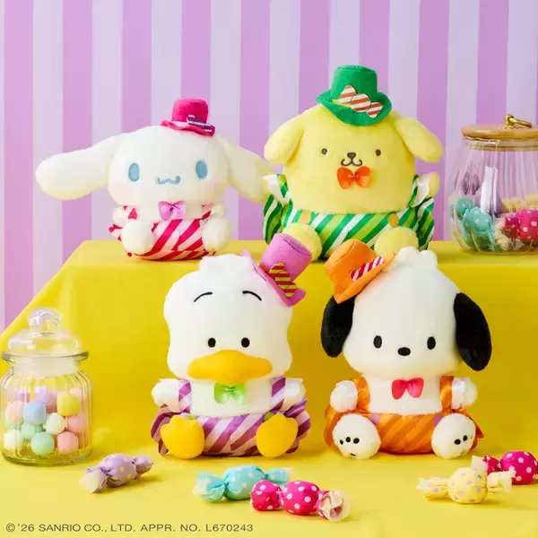 「ポムポムプリン、クロミ、シナモロールがキャンディーになっちゃった!? 「サンリオ」キュートなぬいやマスコットがナムコ限定で登場！ 超BIGなぬいぐるみも」の画像