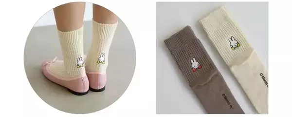 「ミッフィー、ふわもこ靴下があったか＆さりげなキュート♪「ミッフィー」×「靴下屋」コラボ」の画像