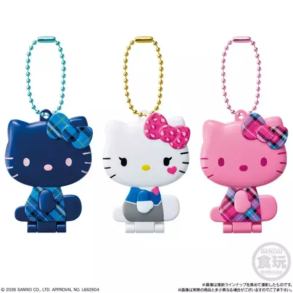 「ハローキティの制服ギャルや日焼けBODYがキュート♪ 真っ黒な姿も!? 全13変化が楽しめるミラー付きグミが発売」の画像