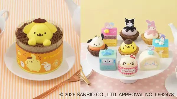 「ポムポムプリンが可愛すぎて食べられない…！ サンリオキャラクターズのプチケーキが新登場！ケーキのポイントを紹介したリーフレットの特典も♪」の画像