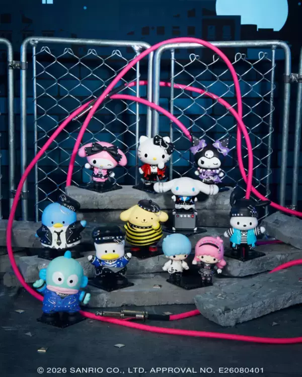 「キティ、クロミらのパンクロック衣装がかわいい☆甘辛コーデのサンリオキャラとハロウィンを楽しもう♪【Happyくじ】」の画像