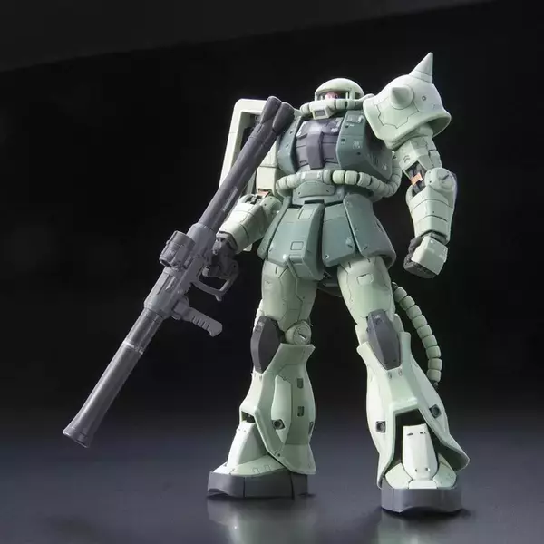 “ええい！よくもジーンを！”「RG 1/144 MS-06F 量産型ザク」が抽選販売中！ アドヴァンスドMSジョイント採用で、隊長機用アンテナ2種と一般兵用頭部が付属！