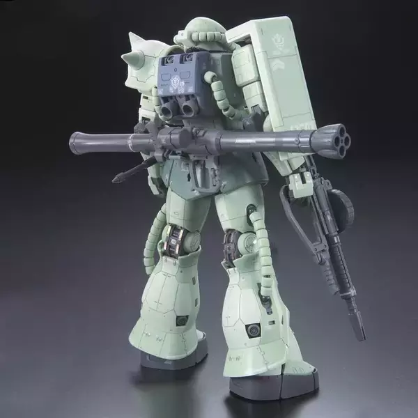 「“ええい！よくもジーンを！”「RG 1/144 MS-06F 量産型ザク」が抽選販売中！ アドヴァンスドMSジョイント採用で、隊長機用アンテナ2種と一般兵用頭部が付属！」の画像