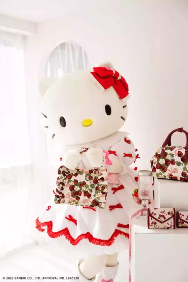 「ハローキティ、いちごのリボンで上品おめかし♪「Maison de FLEUR」コラボで特別コレクションがファミマ、書店で展開」の画像