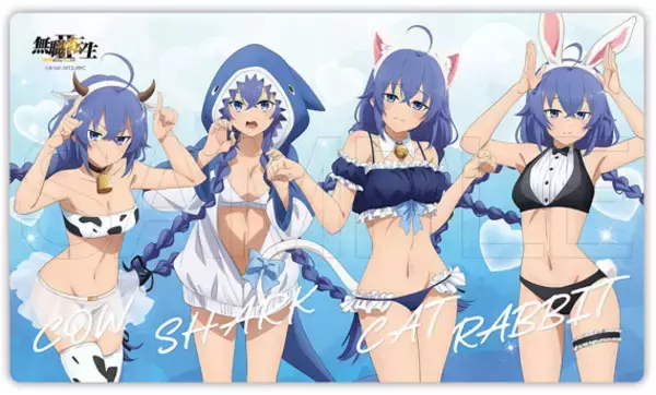 「無職転生」ロキシー師匠、アニマル水着で大胆姿を披露☆ ラビット、キャットなど4種でヘソ出しポーズ♪
