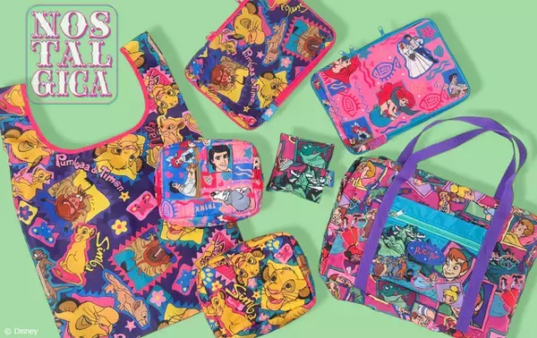 春のレジャーに大活躍♪「ライオン・キング」「リトル・マーメイド」「ピーター・パン」のレトロでカラフルなバッグ＆ポーチが登場！