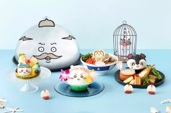 「「ちいかわ」がかき氷に!? “セイレーンのたいへんよく漬けました”プレートも！コラボカフェが期間限定オープン☆ハチワレ、うさぎたちのトロピカルドリンクも♪」の画像
