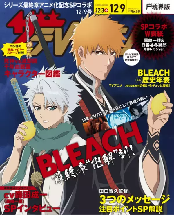 「BLEACH」黒崎一護＆日番谷冬獅郎がレモン持ち♪ 「週刊ザテレビジョン」コラボ裏表紙に登場
