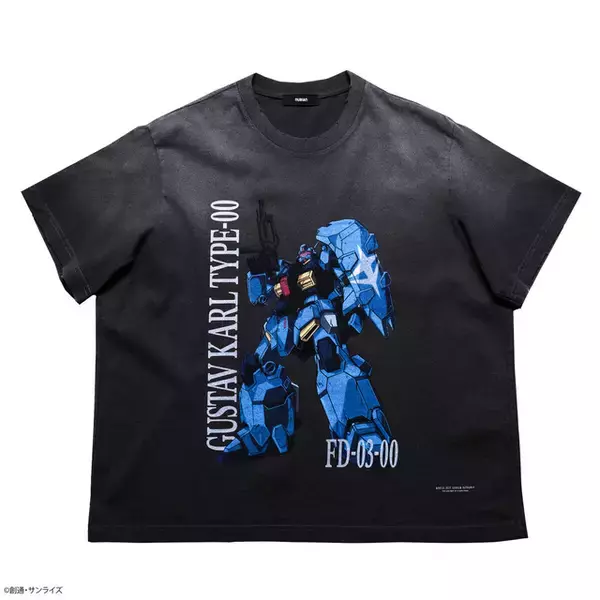 「クスィーガンダム、グスタフ・カールをどデカくデザイン♪ 「機動戦士ガンダム 閃光のハサウェイ」とNUBIANとコラボしたTシャツが登場」の画像
