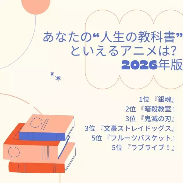 「あなたの“人生の教科書”といえるアニメは？ 3位は「鬼滅の刃」＆「文豪ストレイドッグス」、2位は「暗殺教室」、1位は「銀魂」 ＜26年版＞」の画像