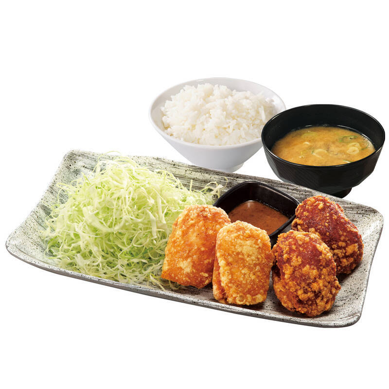 からあげ×ポテトのワイルド定食！ ごはん、みそ汁付き