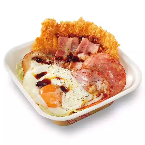 「すごっ！かつや新作「ウルトラエッグカツ丼」チャーシューもベーコンも全部のせ」の画像