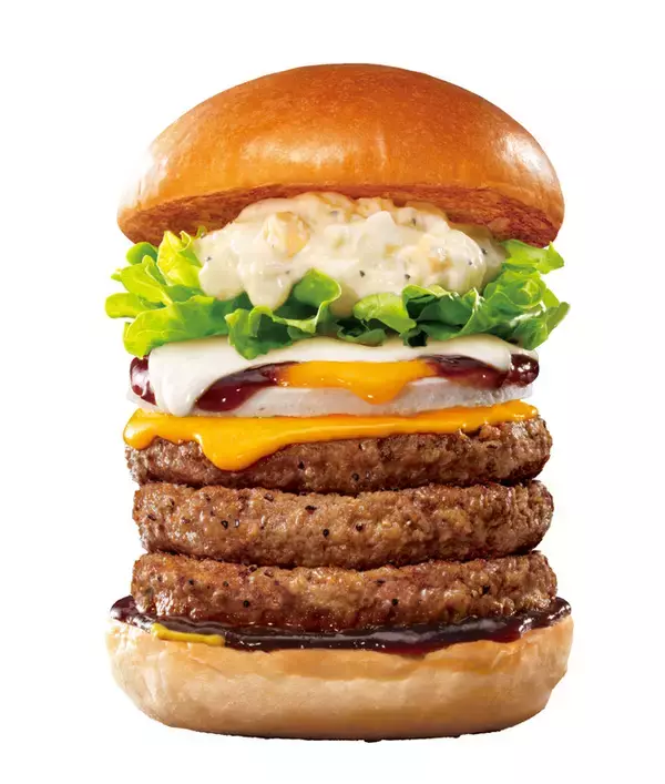 「【本日スタート】ロッテリア肉肉しい限定バーガー！4段重ねのキングも」の画像