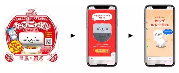 「カップヌードルの“フタ裏ネコ”が帰ってくる！ お帰りカップニャードル!!」の画像