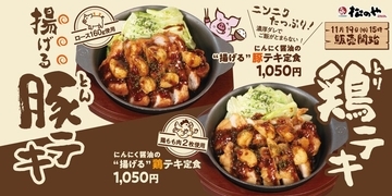 【本日】松のや、にんにく香る「揚げ豚テキ」「揚げ鶏テキ」スタート