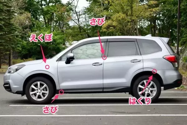 中古車のサビとキズ、傾向と対策