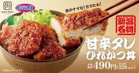 オリジン、新潟名物「タレかつ丼」をイメージ！ 甘辛タレのひれかつ丼新発売