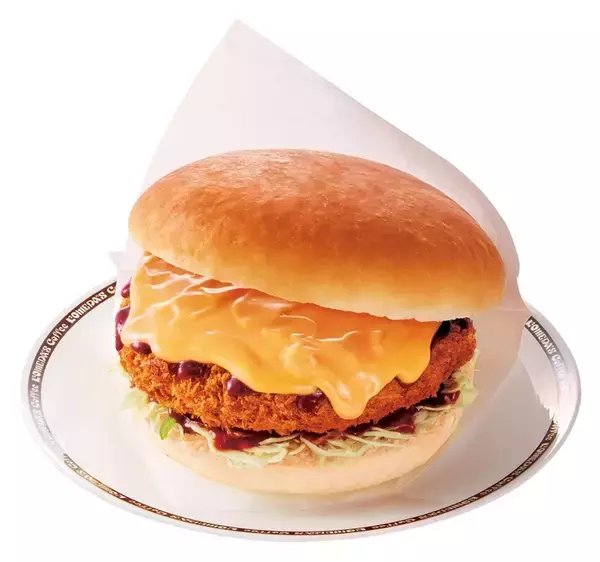 「【本日】コメダ珈琲店「ドデカメンチバーガー」発売！バンズからはみ出るボリューム」の画像