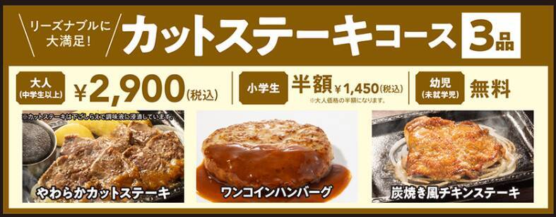 【本日肉の日】ステーキ食べ放題「ステーキガスト」で開催。2900円コースから